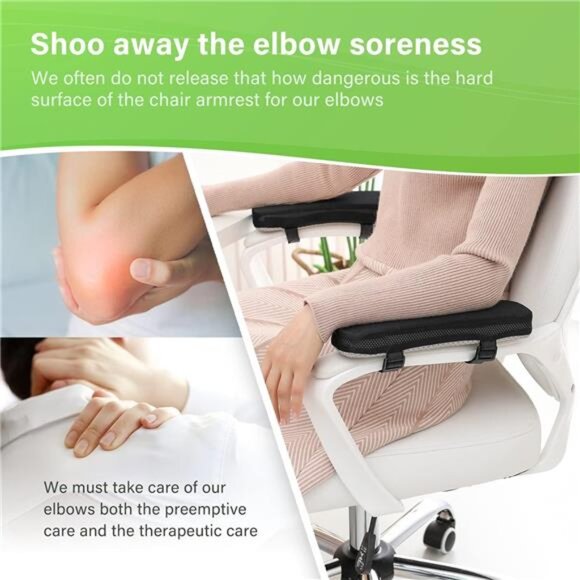 Chair Armrest Cooling Gel Cushions Elbow Pillow Pressure Relief Office Chair - Picture 5 of 7